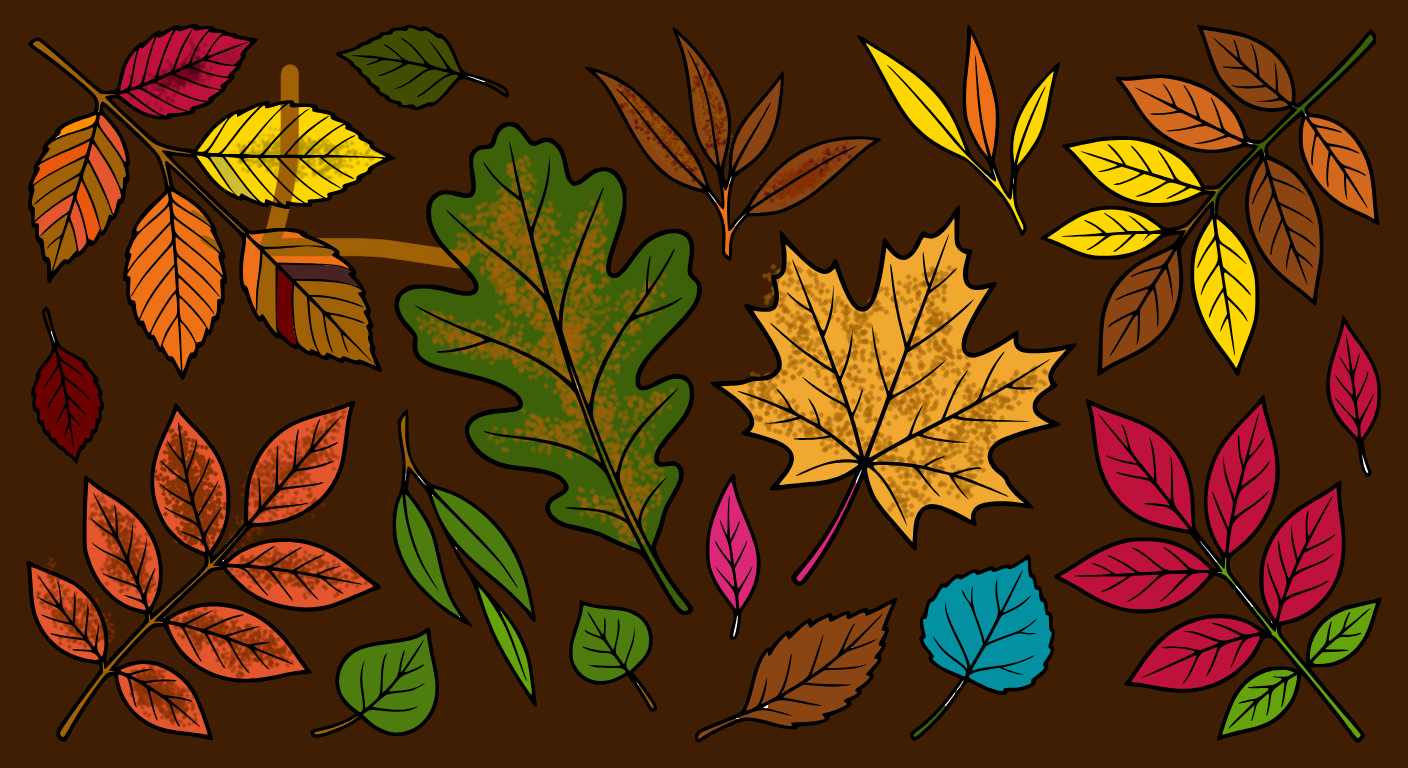 Leaves, colored by ʞuɐɹℲ