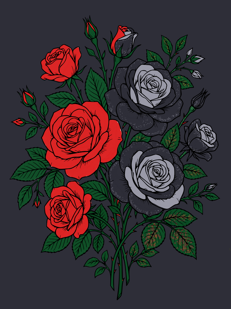 Roses 3, colored by 𖤐 → Sᴘᴊɪɴx ⸸