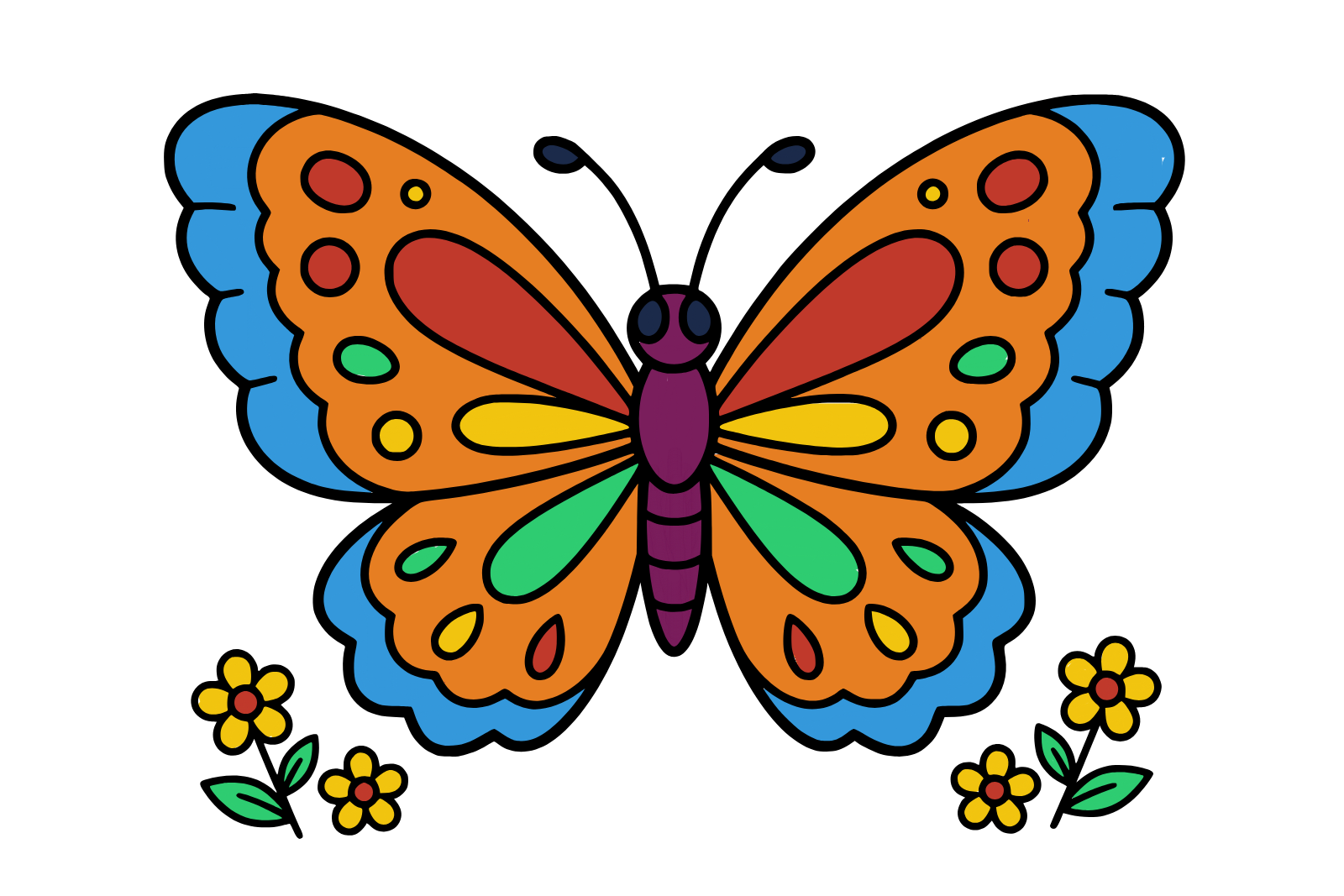 Cute butterfly, colored by Elvis Lleshi