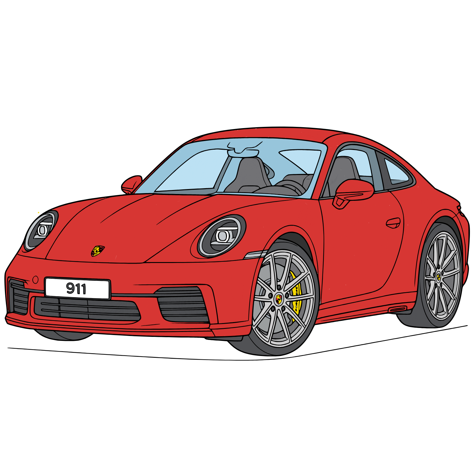 Porsche 911, colored by Elvis Lleshi