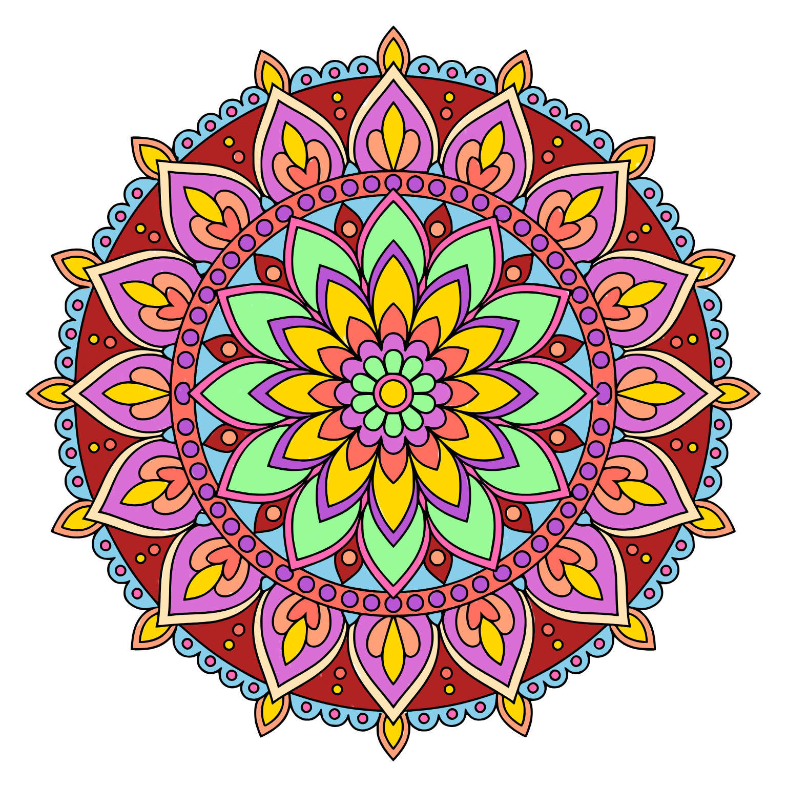 Mandala, colored by Elvis Lleshi