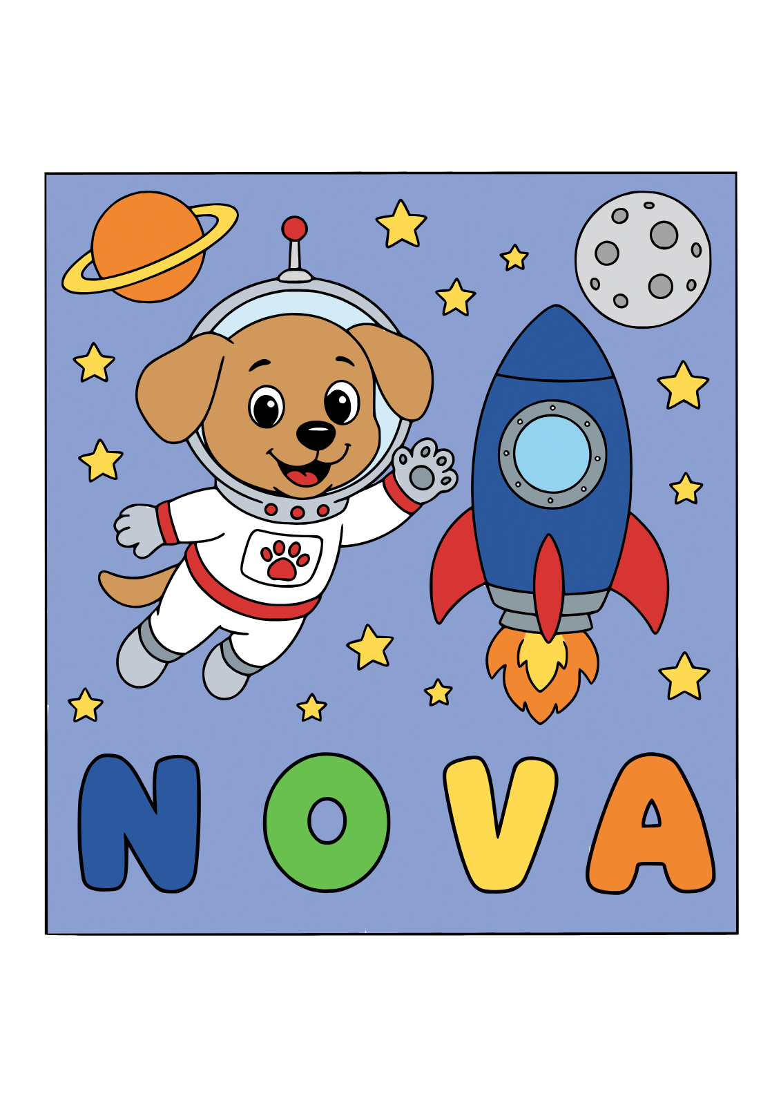 Nova the dog, colored by Elvis